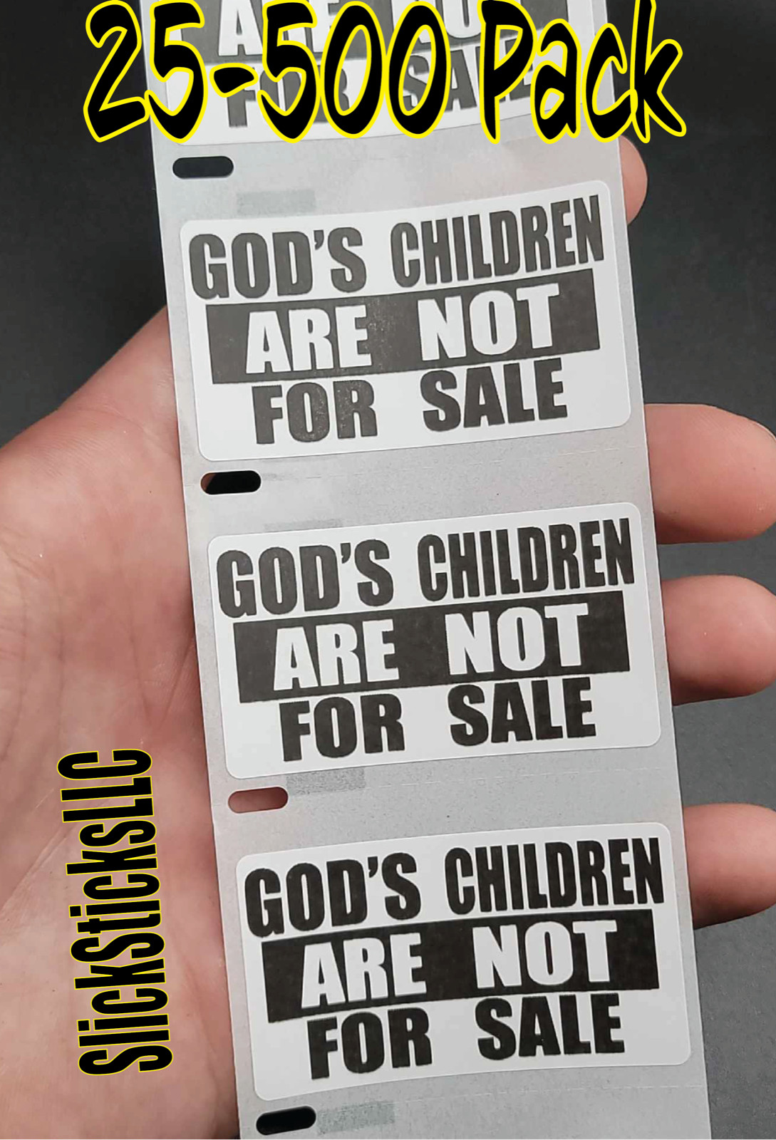 «GOD’S CHILDREN ARE NOT FOR SALE » Stickers 25-500Pack stickers labels decals