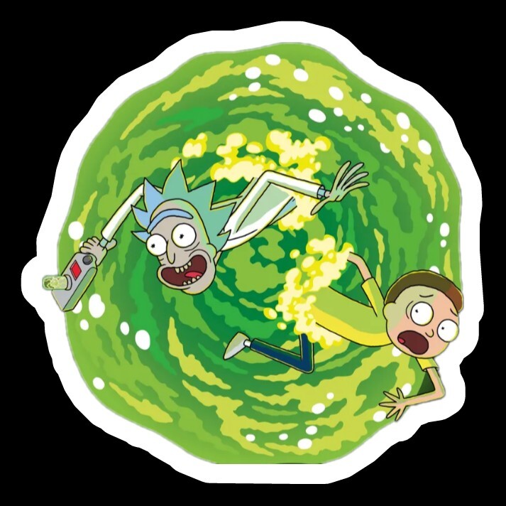 Rick Morty Portal 3.5 In Decal Cartoon Funny Glossy Vinyl Sticker indoor/outdoor