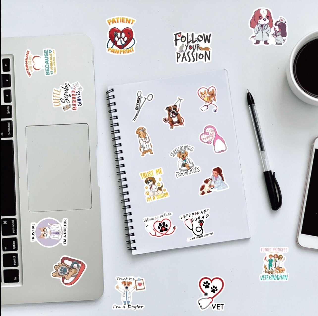 50 PCS Vet Tech Animal Stickers Veterinarian Decals Laptop Hydro Free Shipping!