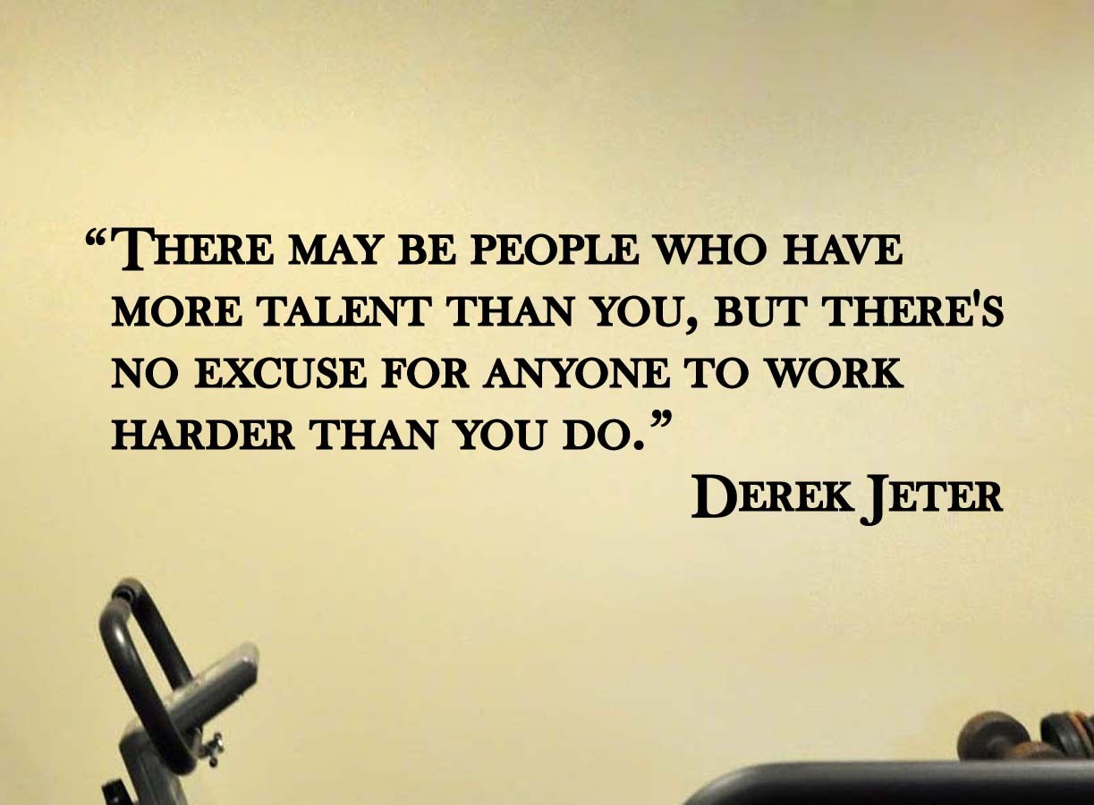 Derek Jeter Yankees Inspirational Baseball Wall Quote Sports Vinyl Sticker Decal