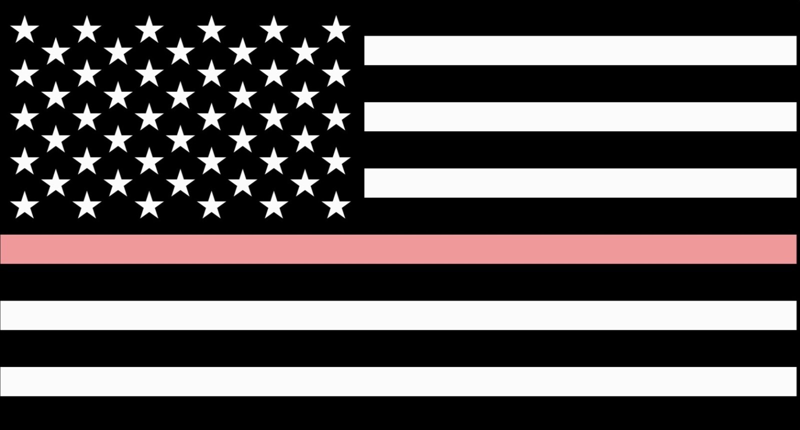 THIN PINK LINE AMERICAN FLAG STICKER 4×2.5 inch subdued