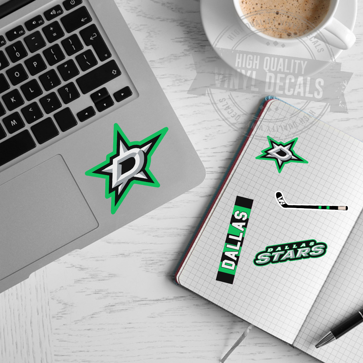Dallas Stars NHL Hockey A4 High Quality Printed Vinyl Decal Sticker Kit New