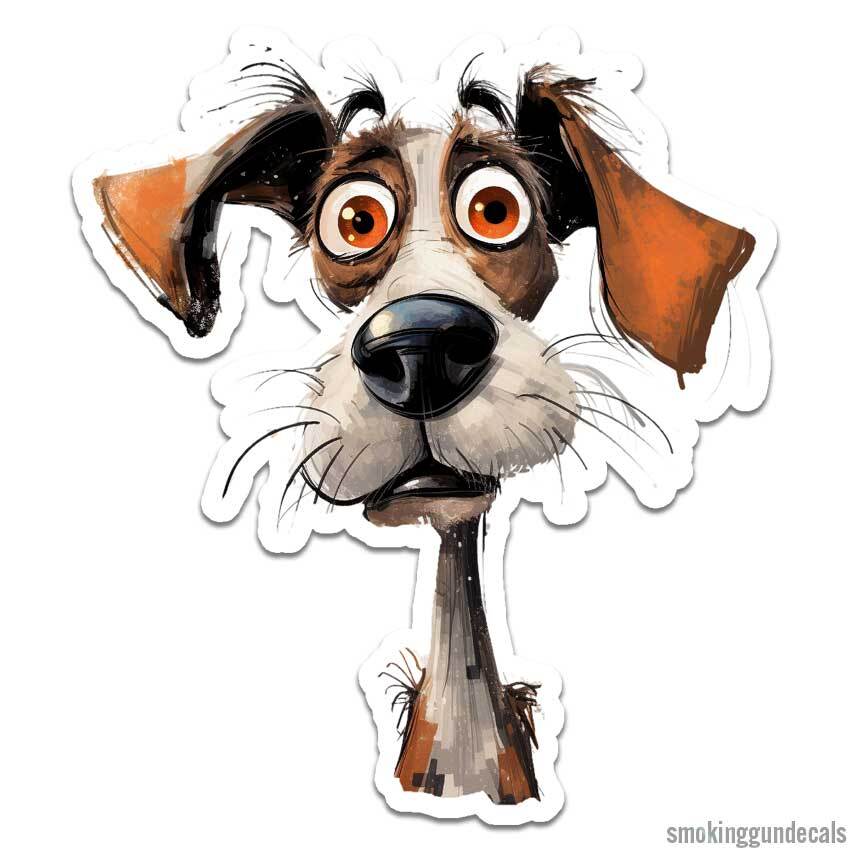 Funny Dog Big Eyes, Vinyl Decal Sticker, Indoor Outdoor, 3 Sizes, #12525