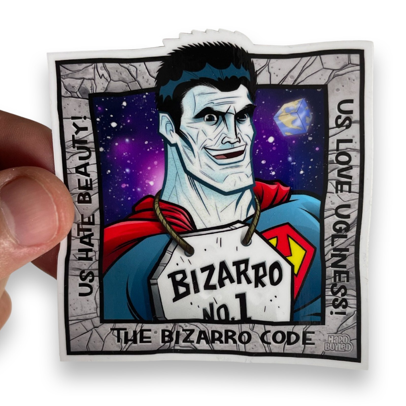 BIZARRO Superman 3″ Vinyl Sticker – FREE SHIPPING