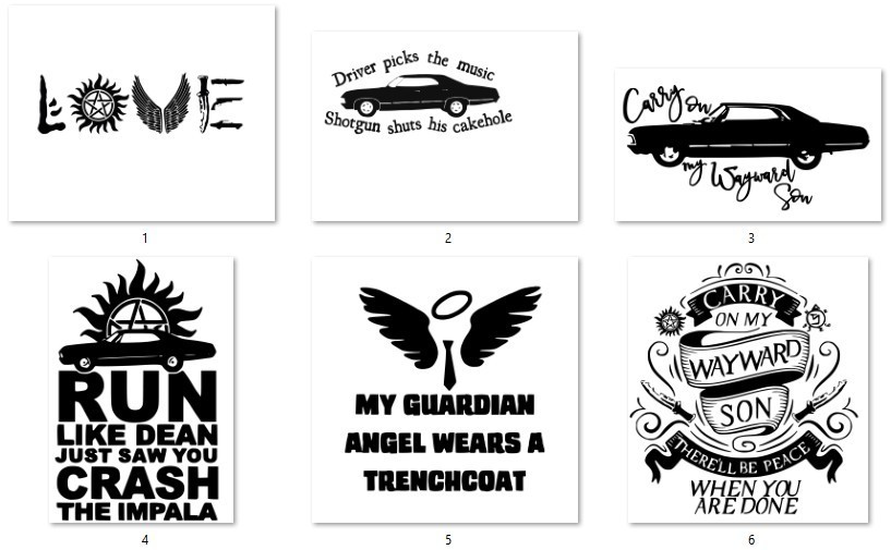 Supernatural Decals 5″