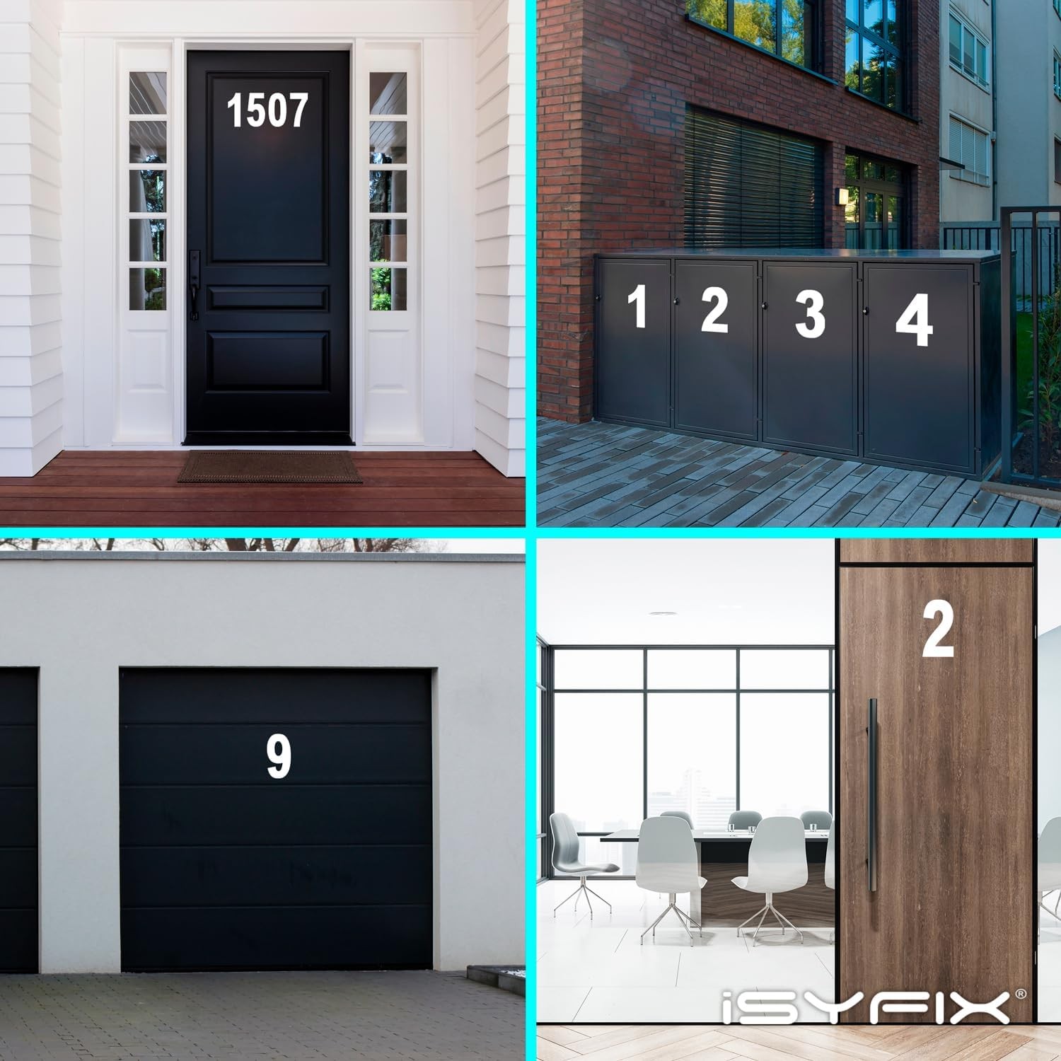 iSYFIX White Vinyl Number 3 (Three) Stickers – 6 Pack 10 inch Self Adhesive – Pr
