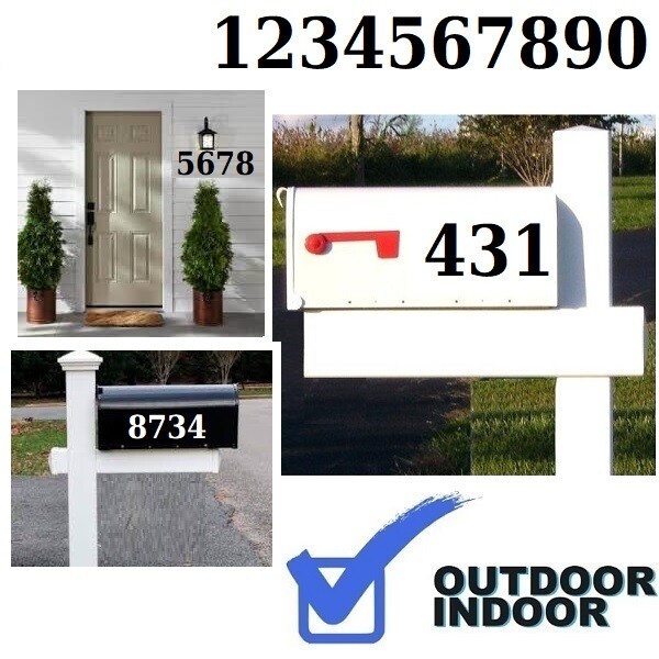 Mailbox Address locker Numbers Decal Sticker Window Door Wall Sign, DEJAVU SERIF