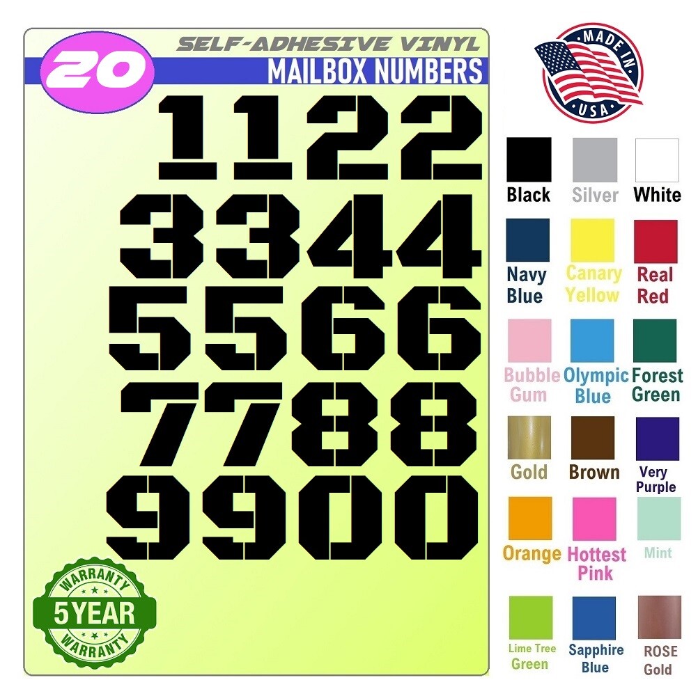 20 Mailbox,Car, Doors, Toolbox,Lockers,Window, Decal Sticker Numbers [BLACK OPS