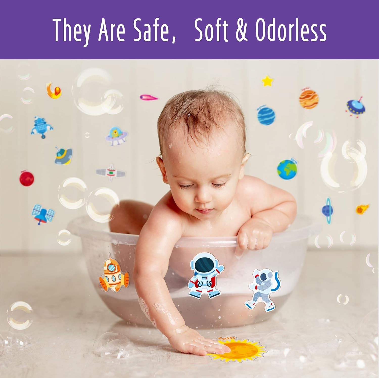 Vibrant 40PC Planet Jelly Stickers – Safe & Fun Space Decor for Kids and Adults
