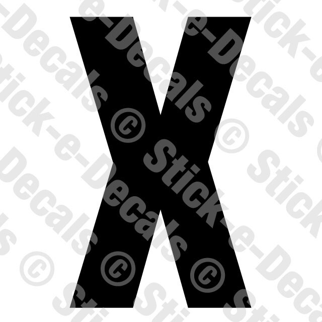 JERSEY LETTER X Vinyl Die Cut Decal Sticker Sport Athlete Alphabet Text – RSD