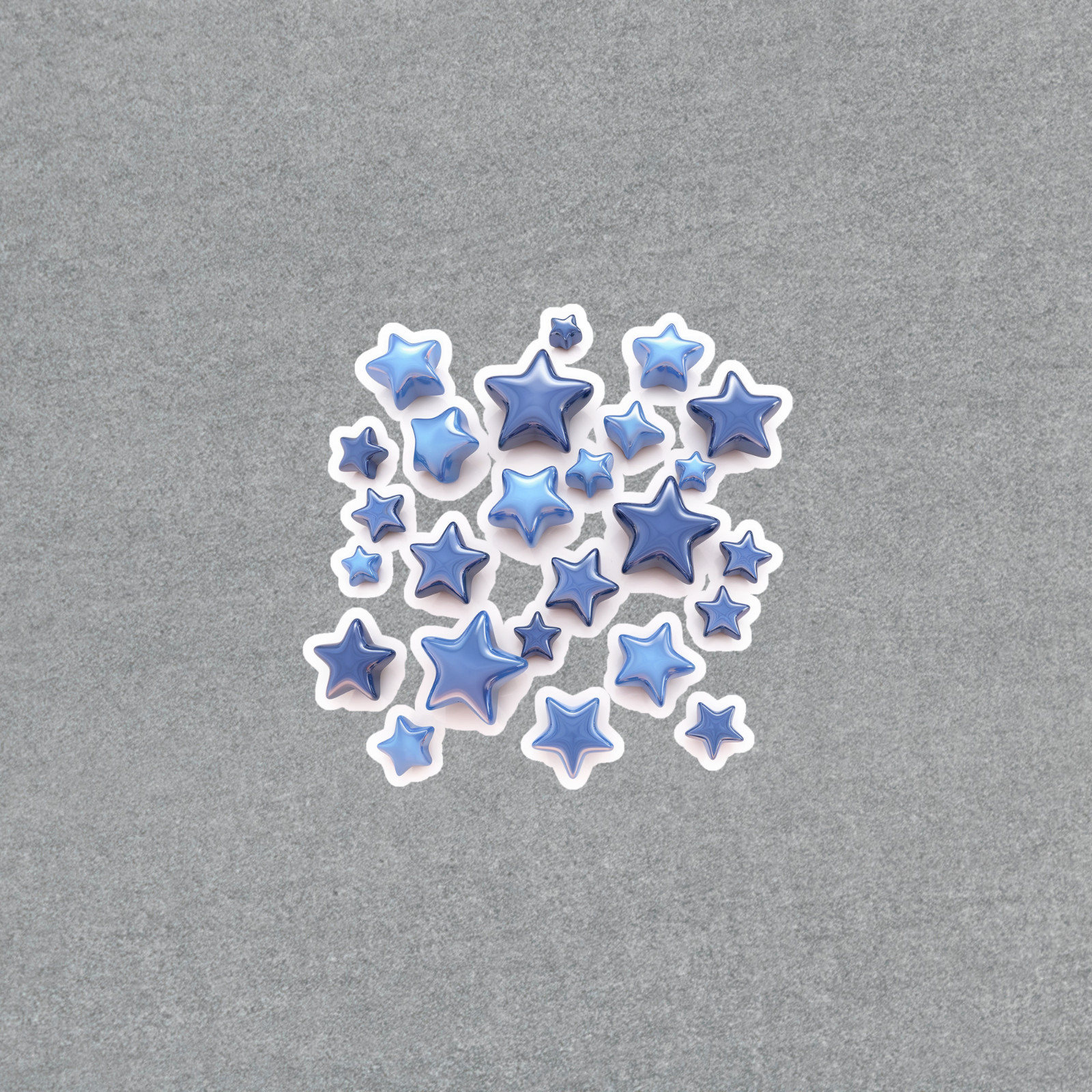 Celestial Shimmering Blue Star Stickers – 3D Effect Scrapbooking Embellishments