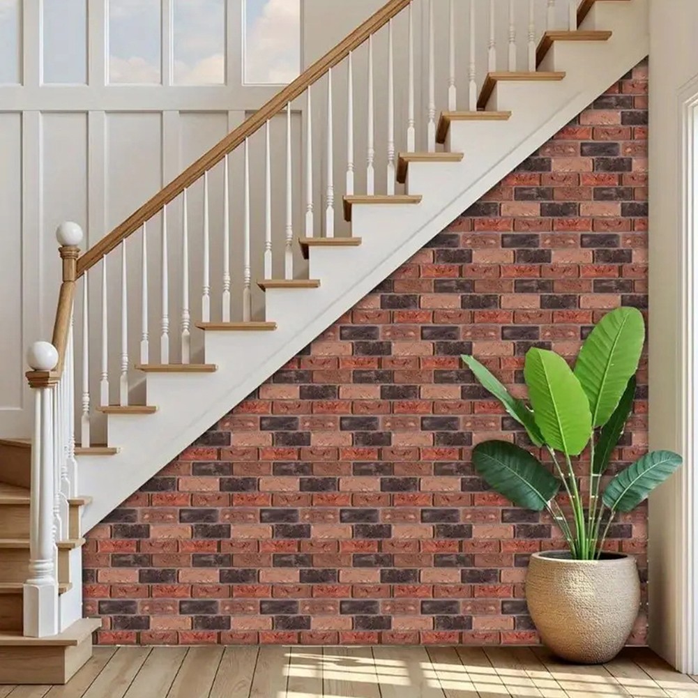 10-100PCS 3D Tile Brick Wall Sticker Self-adhesive Waterproof PVC DIY Wallpaper