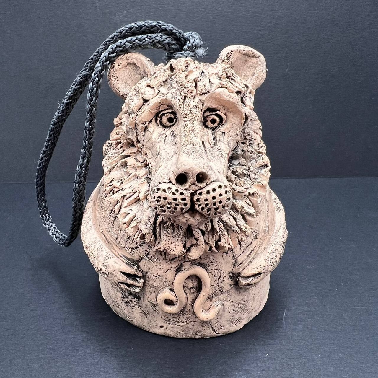 Handmade Ceramic Bell Shaped as a Lion | Pottery Art Decor | Leo Zodiac Symbol |