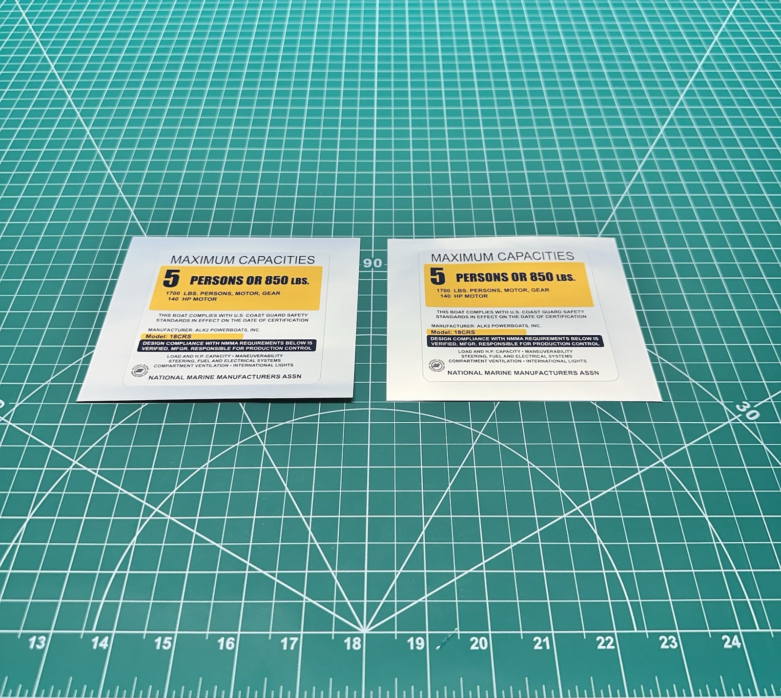 Custom Boat Capacity Sticker – Special Order