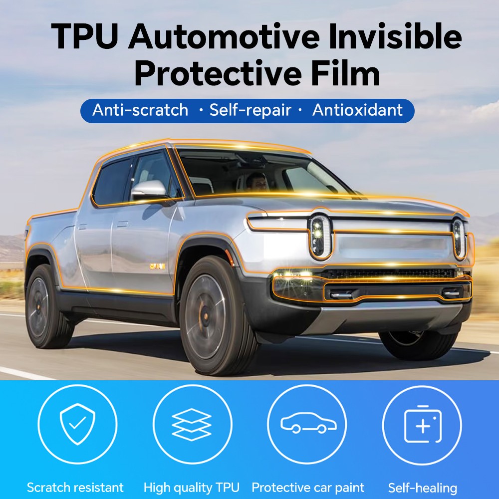 Full Car For Rivian R1T 2021-2023 Precut Paint Protection Film 8.5Mil Clear PPF