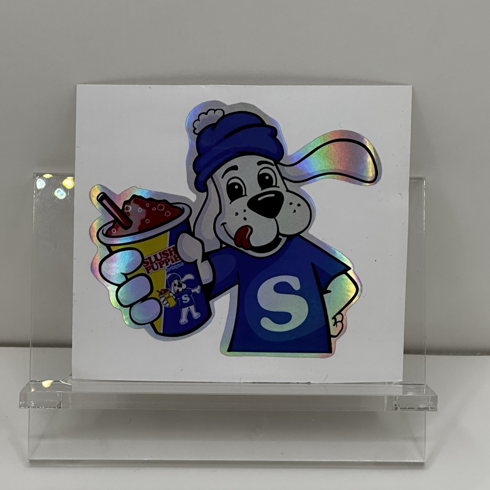 2 PACK SLUSH PUPPIE 3” INCH Vinyl Sticker & Holographic Decal Retro VTG Set Lot
