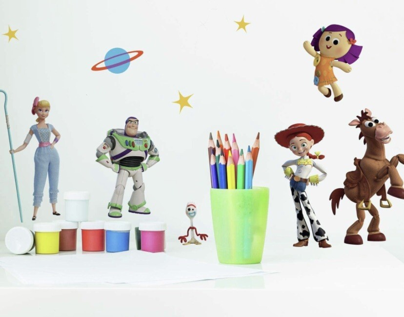 Roommates TOY STORY 4 Peel & Stick 38 Wall Decals Andy Buzz Jessie Stickers NEW