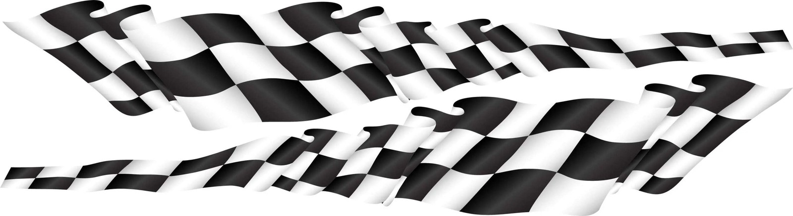 Waving Checkered Flag Stripes Pairs