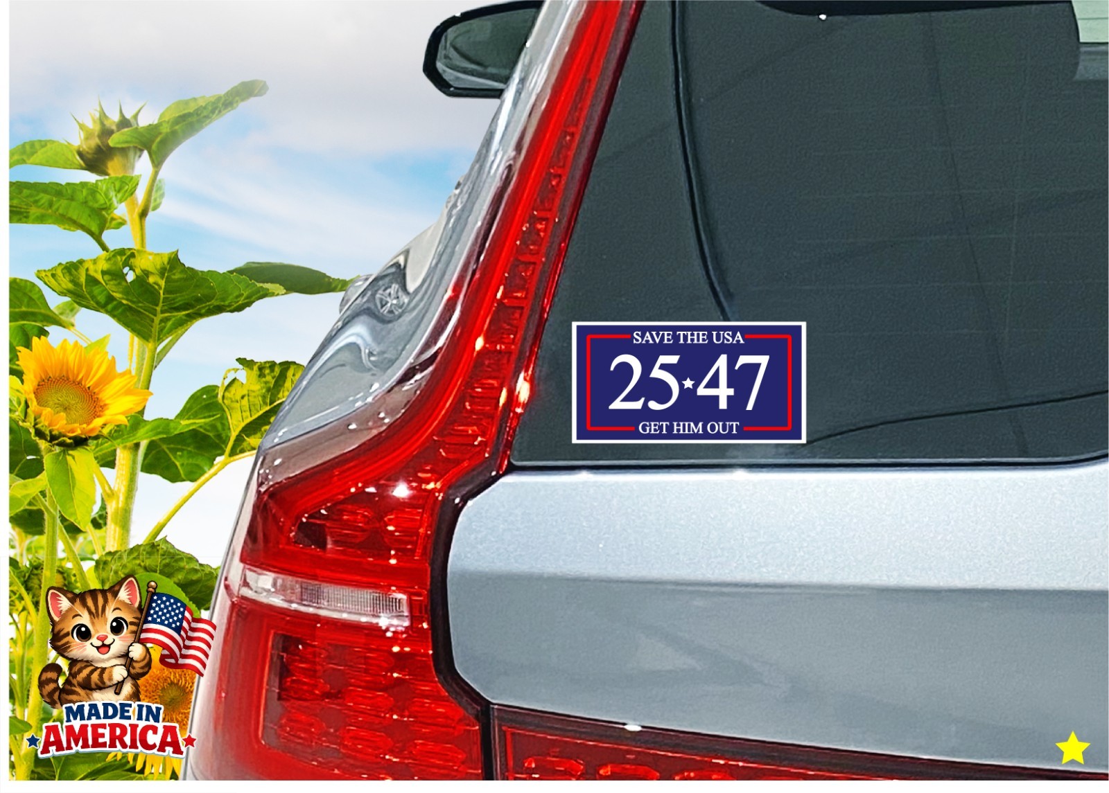 25 47 Decal Sticker Anti Trump Save the USA Get Him Out Amendment No MAGA War