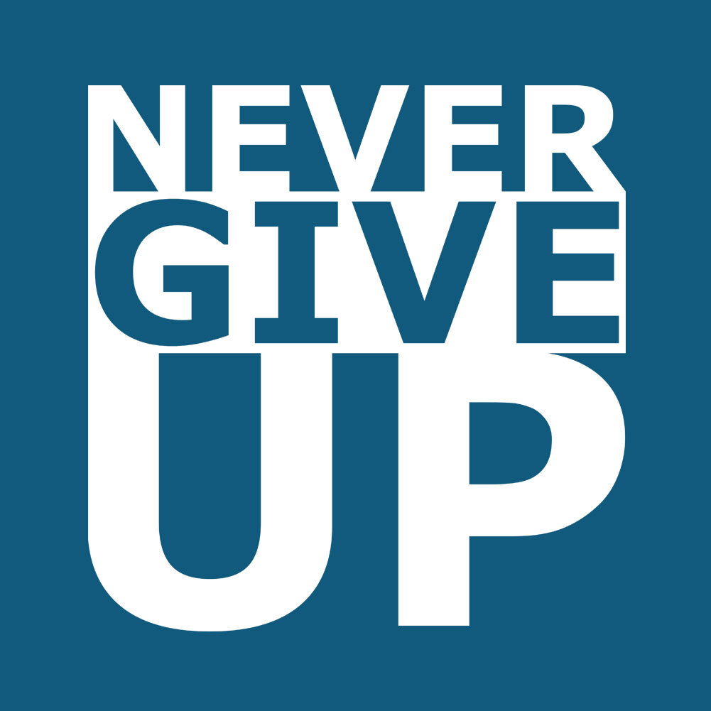Never Give Up Decal Vinyl Motivational Sticker Home Wall Door Window Classroom