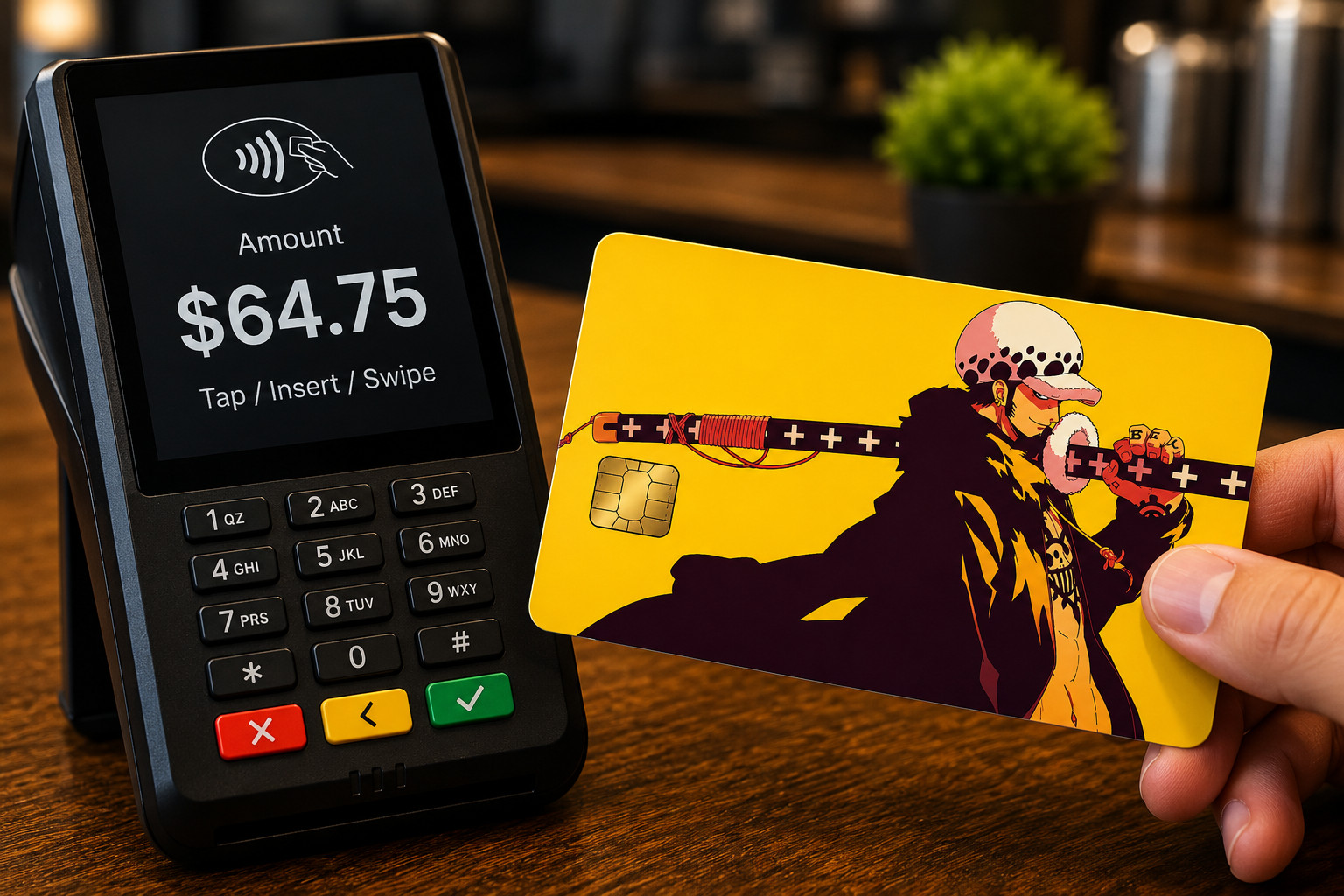 One Piece Surgeon of Death Trafalgar Law Debit Card Credit Card Skin Sticker