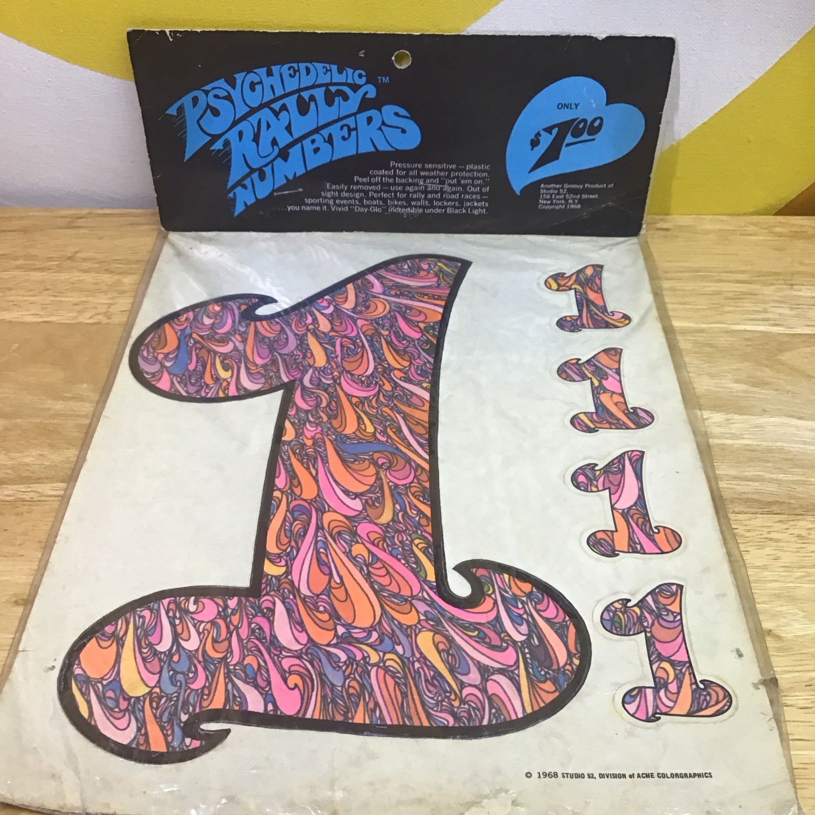 True VTG 1960’S PSYCHEDELIC GROOVY Rally Car STICKERS #1 Sm/LG Mod Retro 1968
