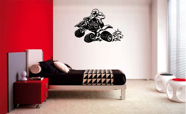 QUAD ATV MX MOTOCROSS MOTORCYCLE DECAL WALL VINYL BOYS STICKER ROOM STICKY