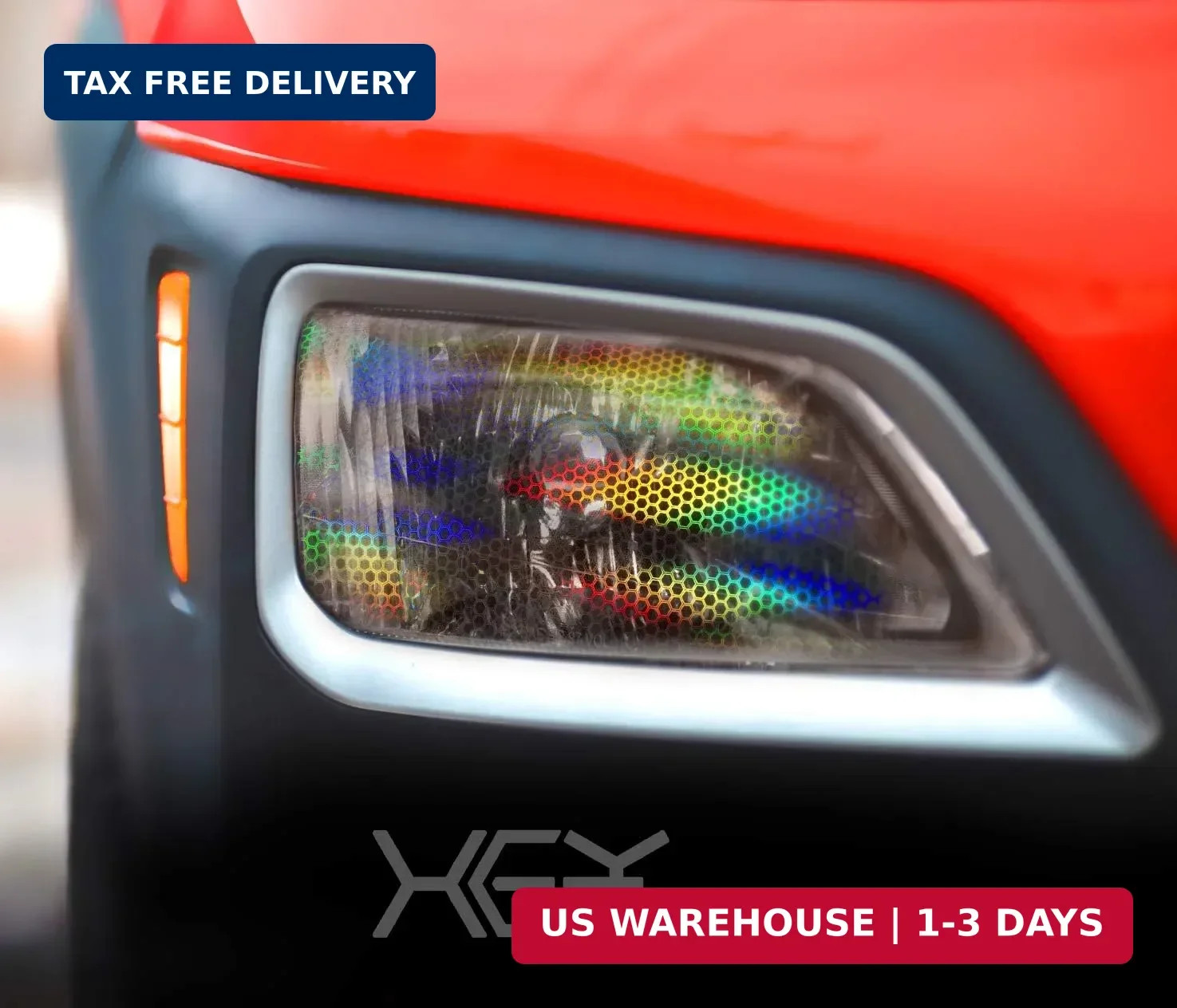 VViViD+ Bio HEX+ Air-Tint Headlight Vinyl Roll (15.9″ x 60″, Smoke Large Pattern