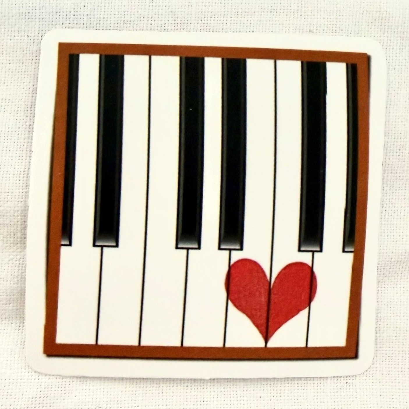 Piano Keys Heart Vinyl Sticker 2in Music Lover No85