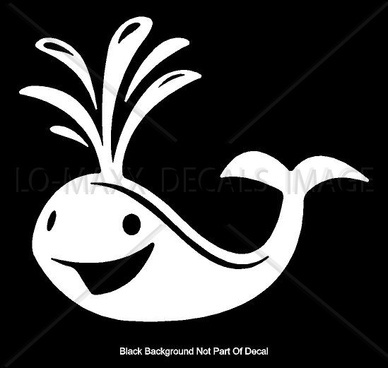 Happy Whale Sea Life Cute Charming Unique Creative Design Die Cut Vinyl Decal