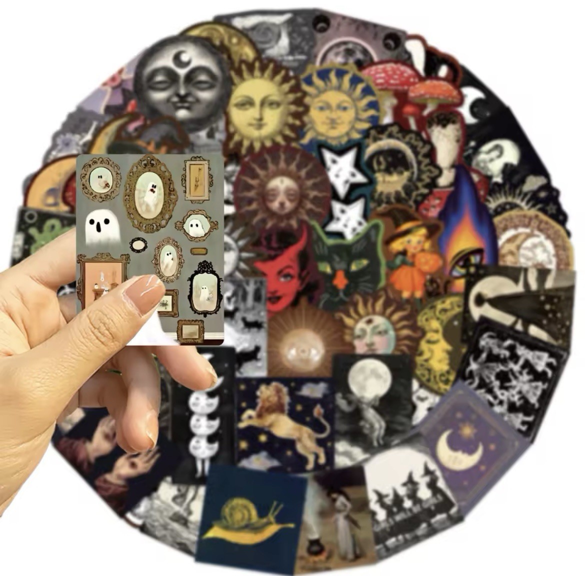 Gothic Dark Style Stickers 50pc Spooky Gothic Celestial Stickers FREE SHIPPING