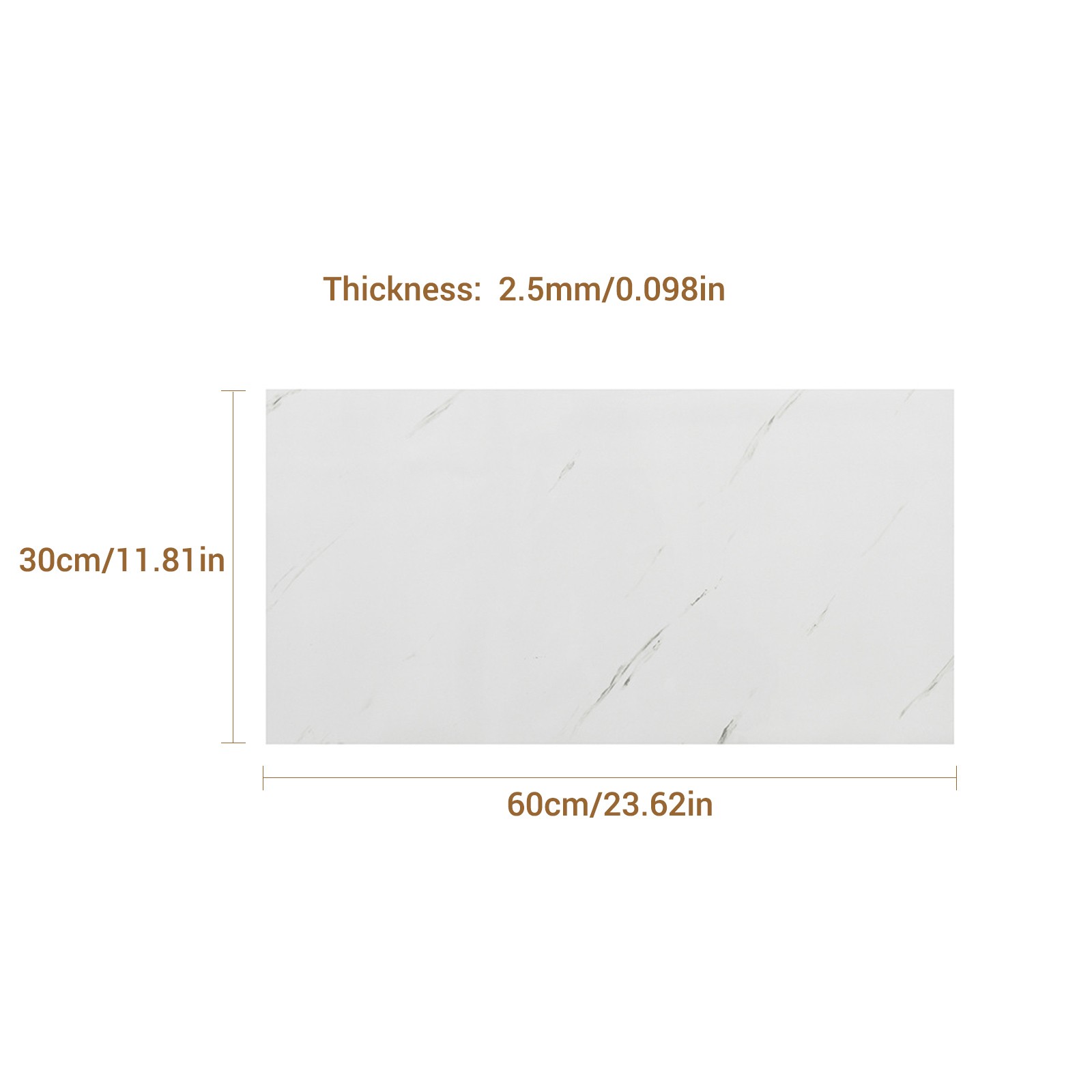 30*60cm Marble Tiles Sticker Self-Adhesive Kitchen Bathroom Home Wall Decoration
