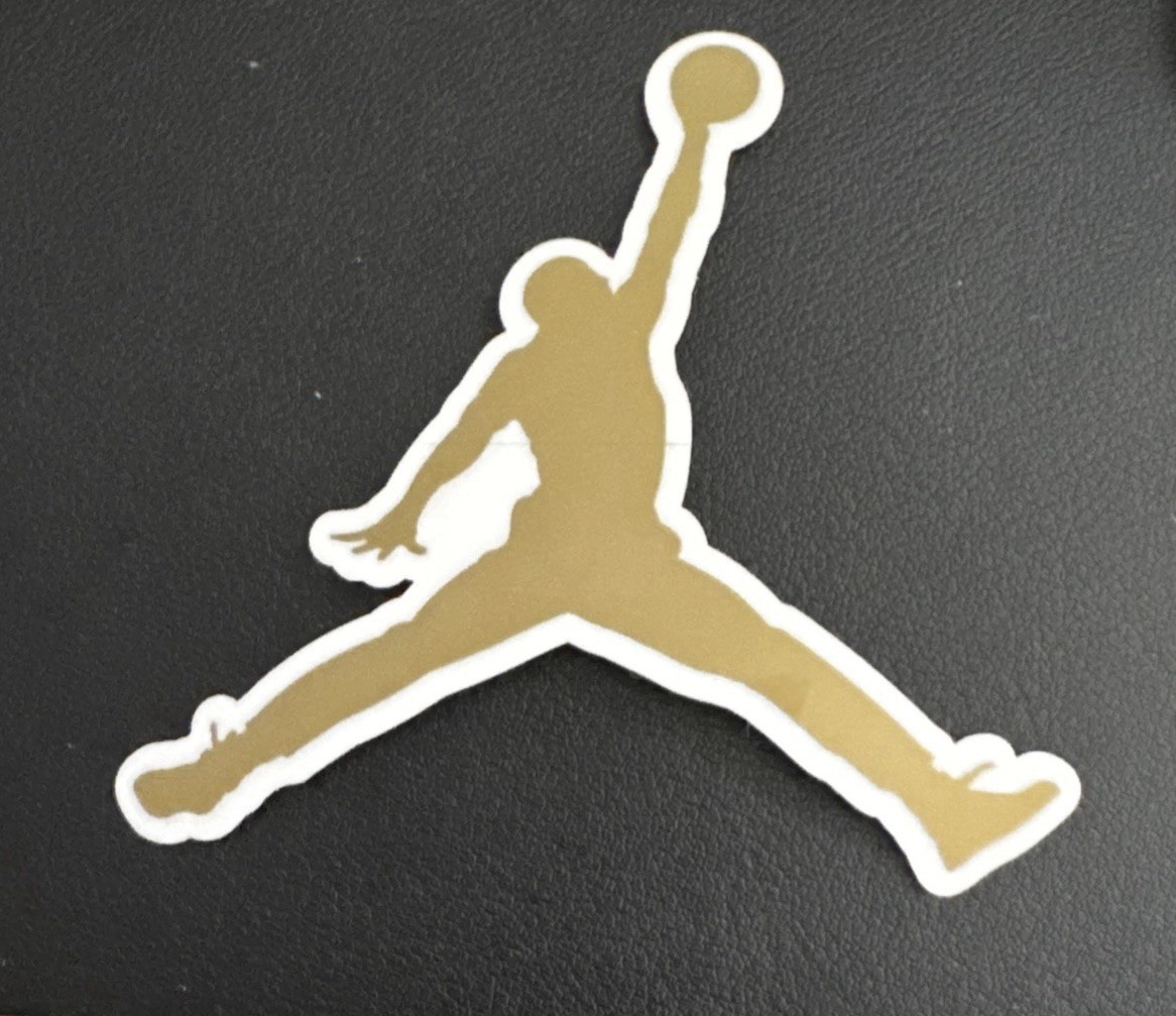 Authentic Air Jordan Jumpman Sticker (Approx 3.5″ x 3.5″) Nike Gold Flight Logo