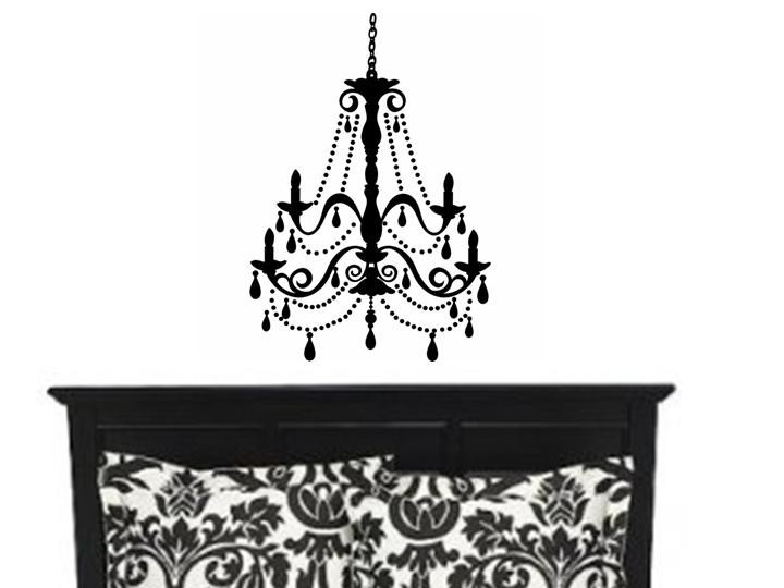 CHANDELIER Gems Vinyl Wall Decal Home Decor Lettering Words Girls Room Nursery