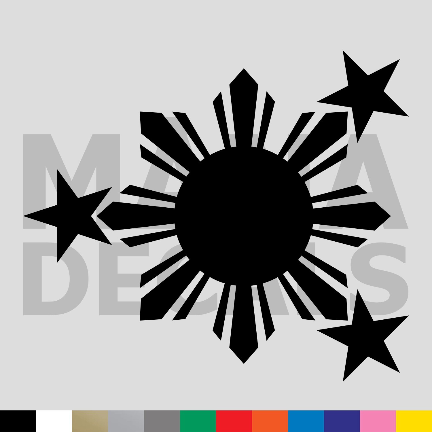 Philippines Sun and Stars Vinyl Die Cut Decal Sticker – Filipino Flag Star