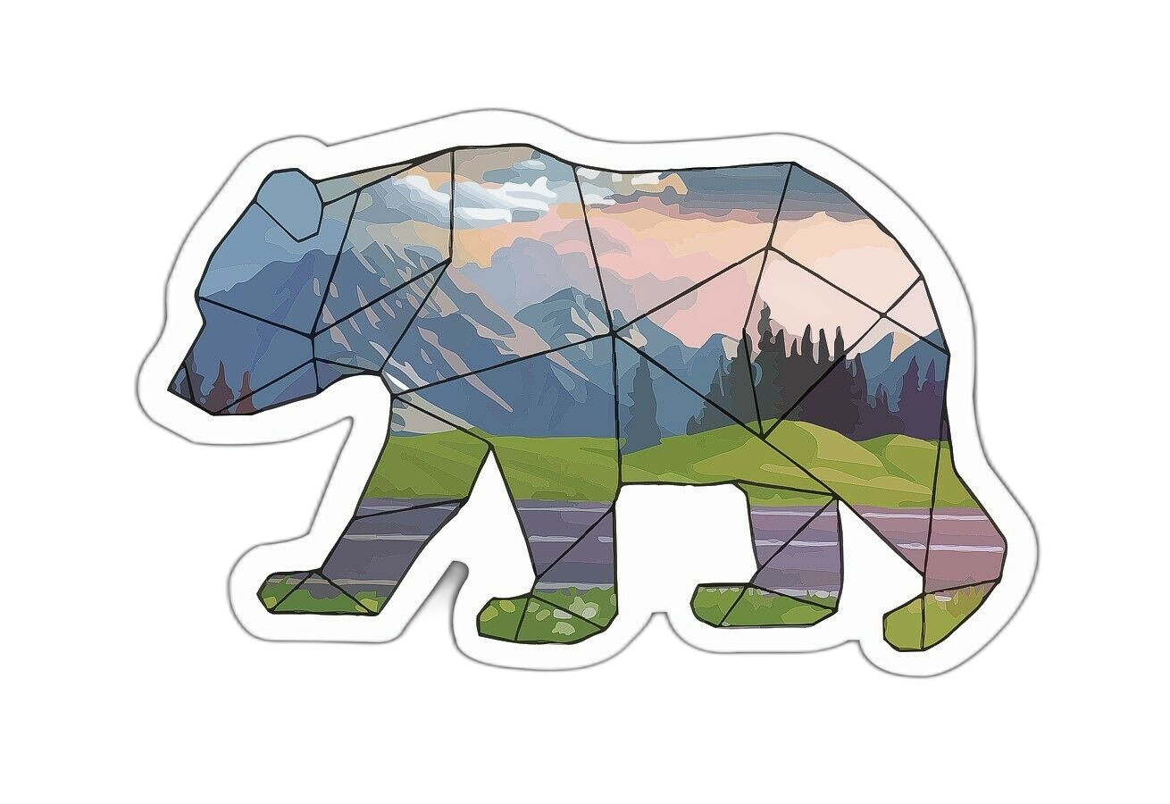 Bear Sticker Decal Mountain