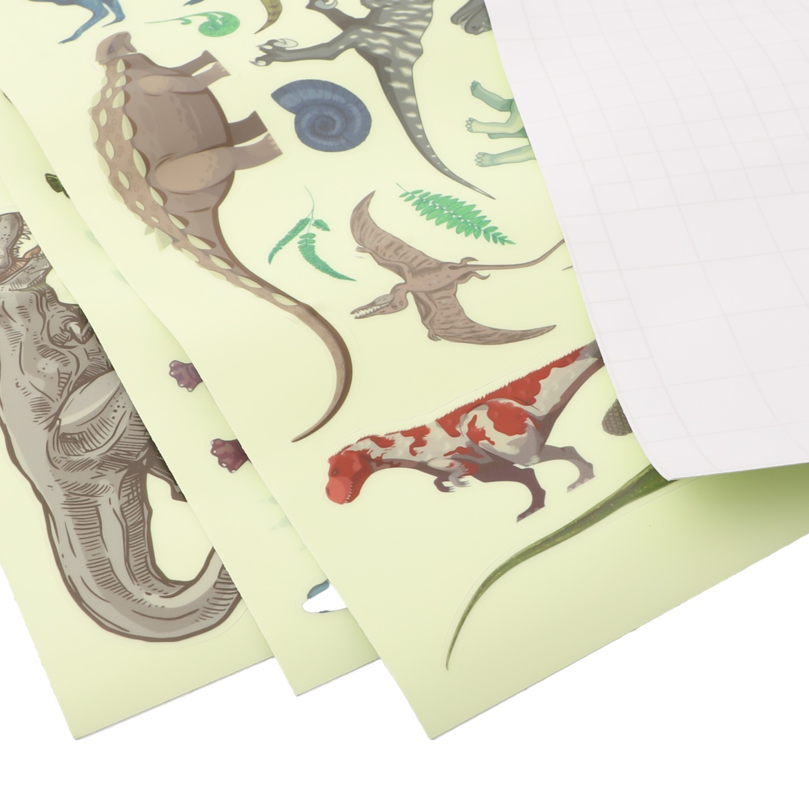 Wall Stickers Wall Decals 21x29cm 4 Sheets Dinosaur Decor Glow In The Dark