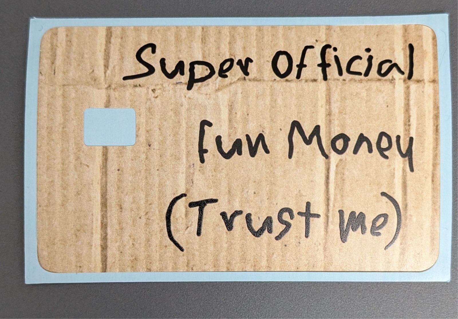 Super Official Cardboard Credit Card, Debit Card Skin Funny Decal Wrap Sticker