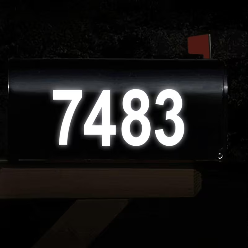 3 Size Reflective Mailbox Numbers Sticker 0-9 Self Adhesive Vinyl Waterproof USA