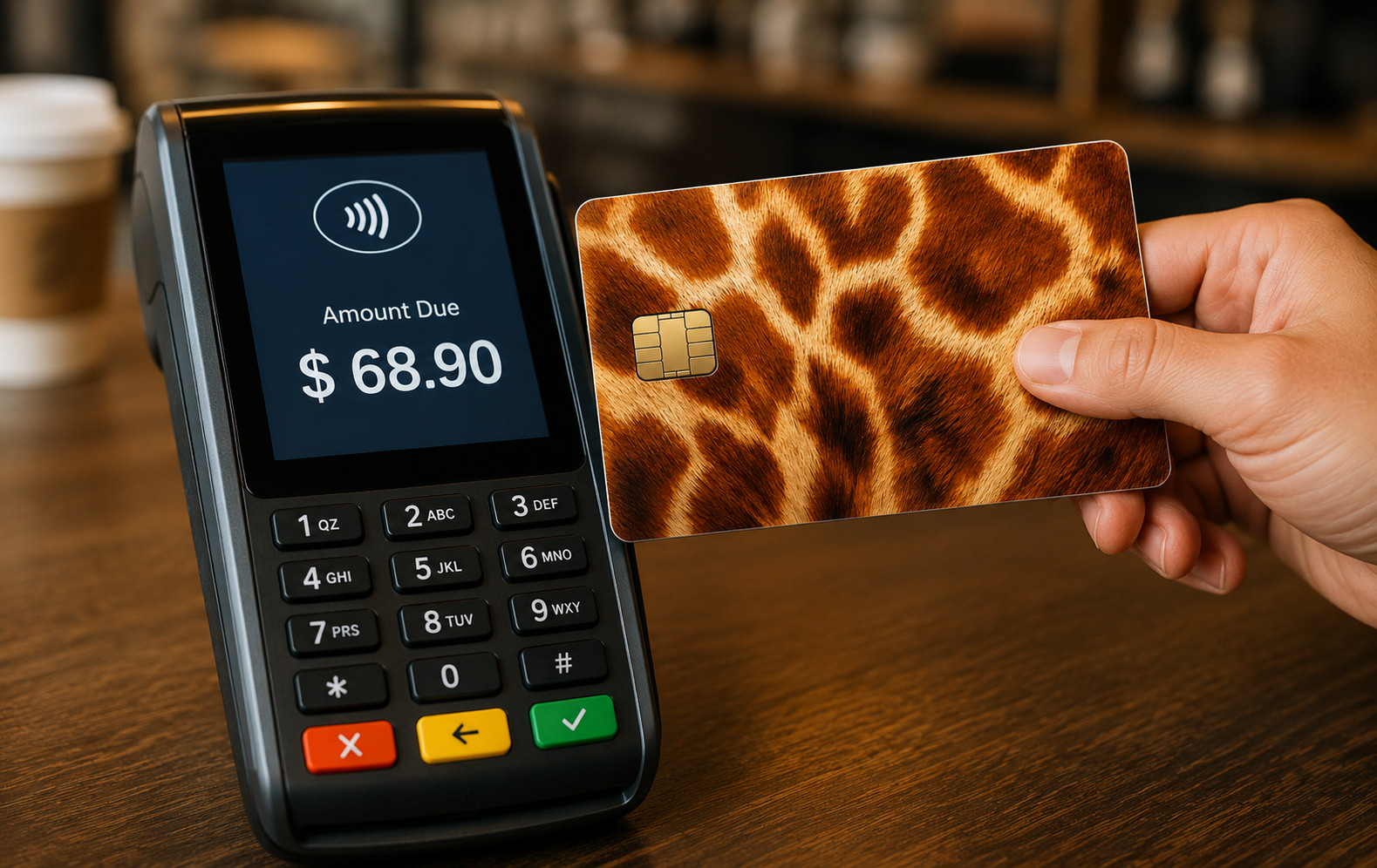 Giraffe Print Credit Card Skin Debit Card Vinyl Sticker Animal Pattern Wrap