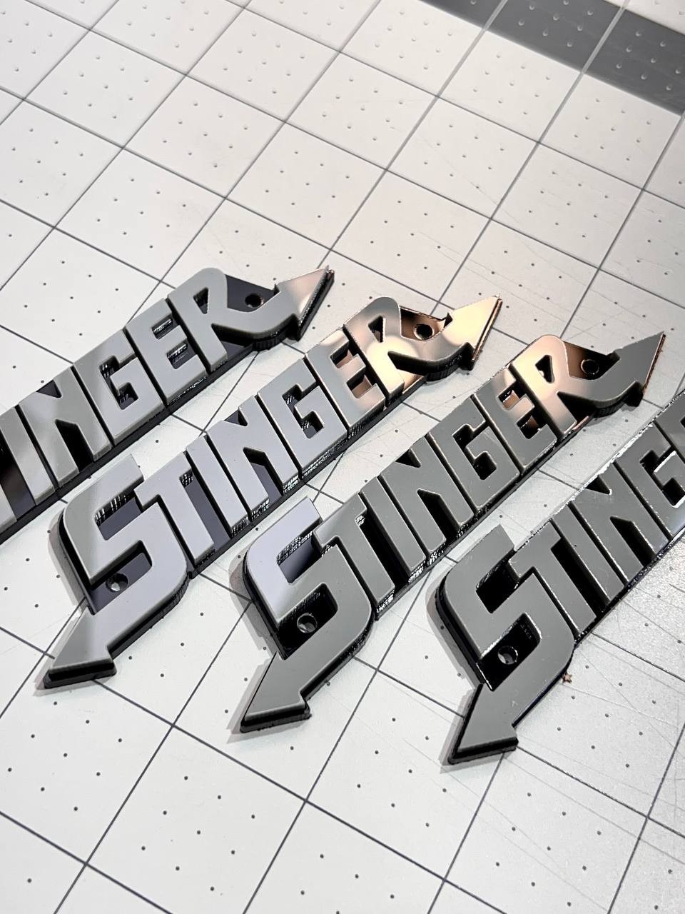 Custom LOGO company Emblem – Acrylic Car Badge w/ Your Text MULTICOLOR