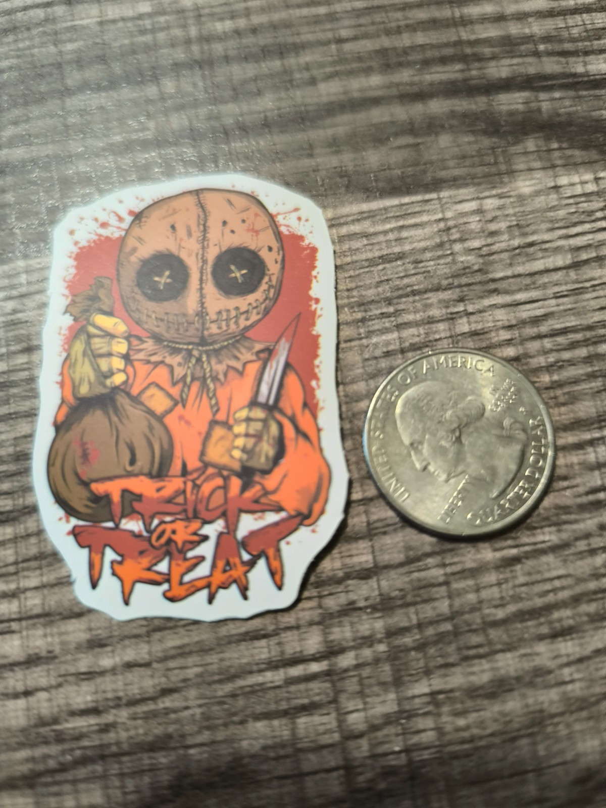 Sam Trick Or Treat Sticker Halloween Horror R USA Shipping Creepy Bloody Scary !