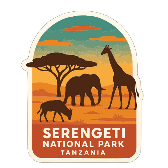 Serengeti National Park Tanzania Sticker Decal Vinyl Die-Cut Symbolic Landmark