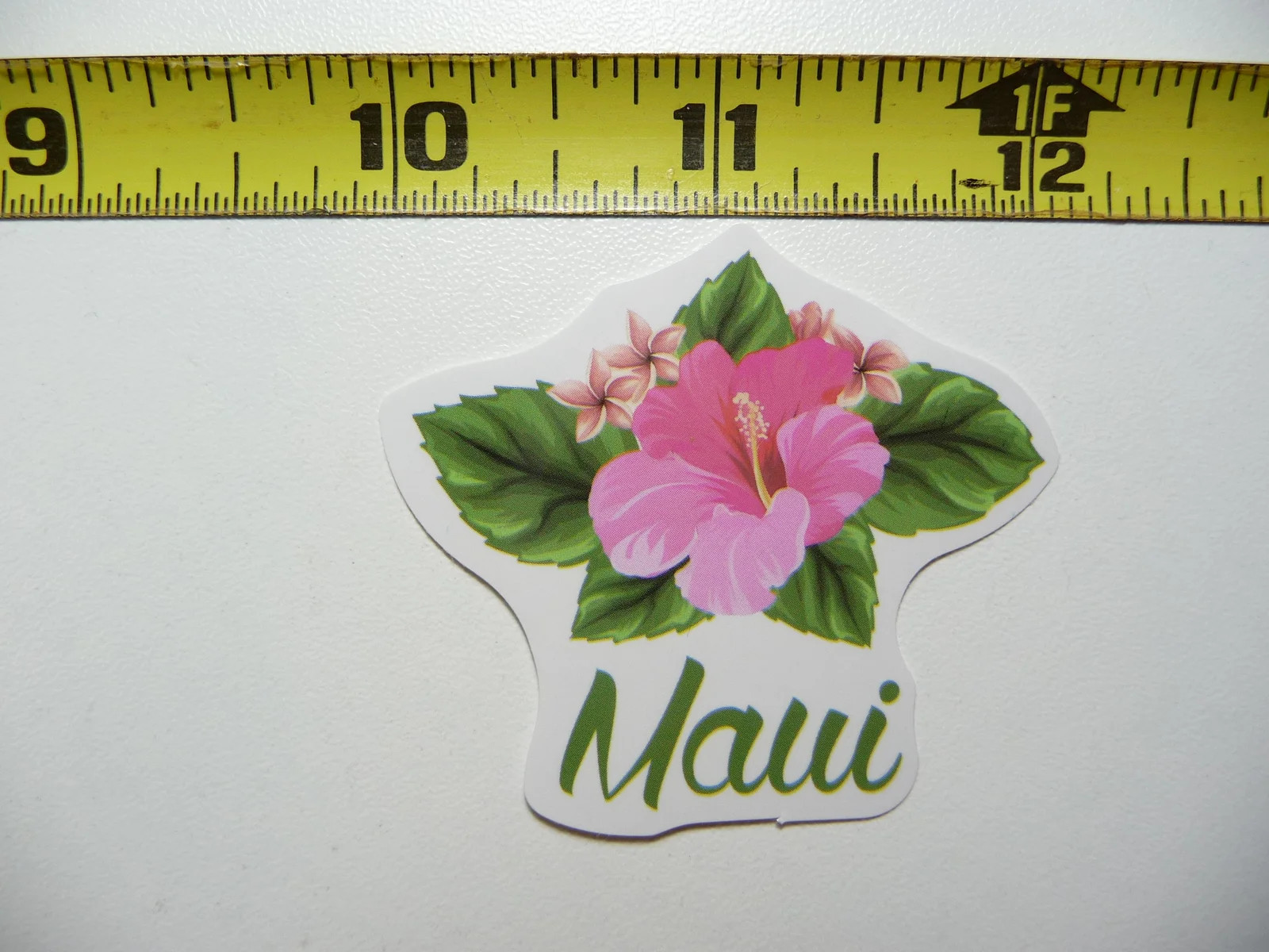 MAUI HIBISCUS FLOWER WITH LEAVES SMALL STICKER DECAL HAWAII LOVE FUNNY