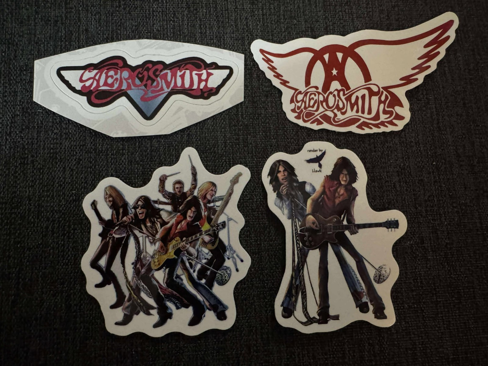 Lot of 4 AEROSMITH 1″ to 3 1/4″ Band Photo STICKERS FAST FREE! STEVEN TYLER