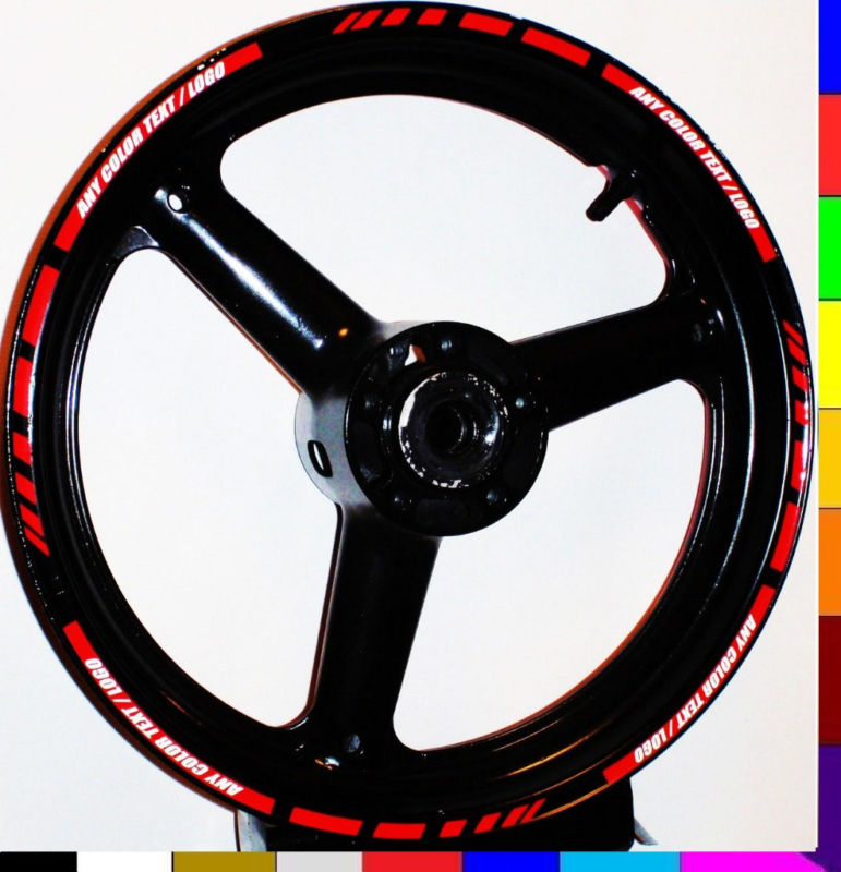 MOTORCYCLE or CAR RIM STRIPES WHEEL DECALS TAPE STICKERS TRIM 17 INCH ALL BIKES