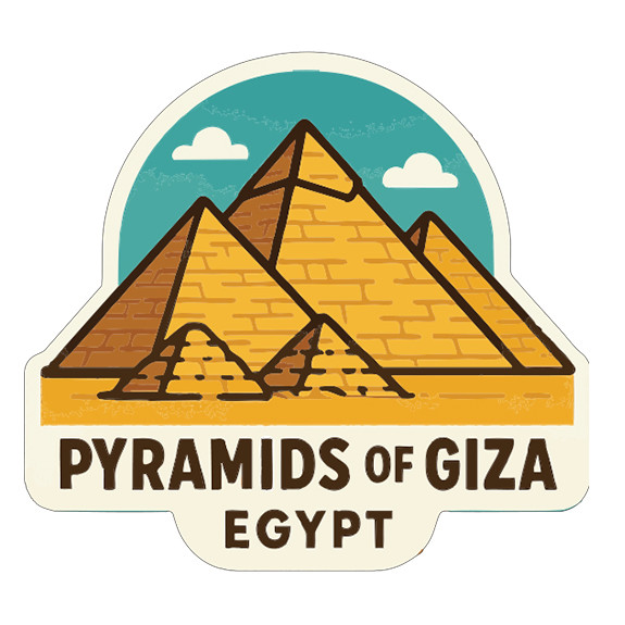 Pyramids of Giza Egypt Sticker Decal Vinyl Die-Cut Symbolic Landmark Design