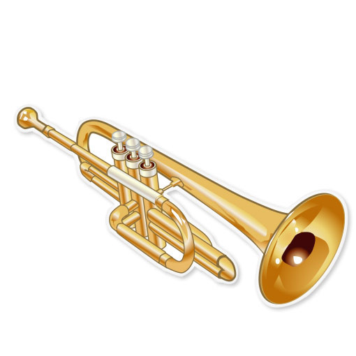 Trumpet musical instrument band bumper sticker 6″ x 4″