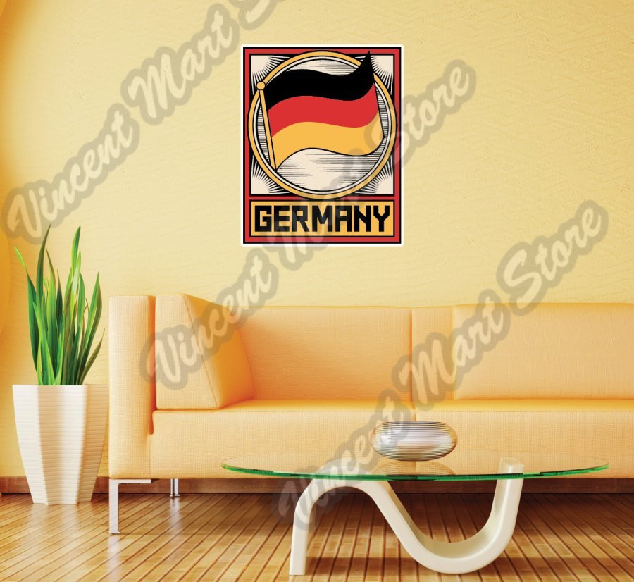 Germany Berlin Flag Retro German Gift Wall Sticker Room Interior Decor 20″X25″