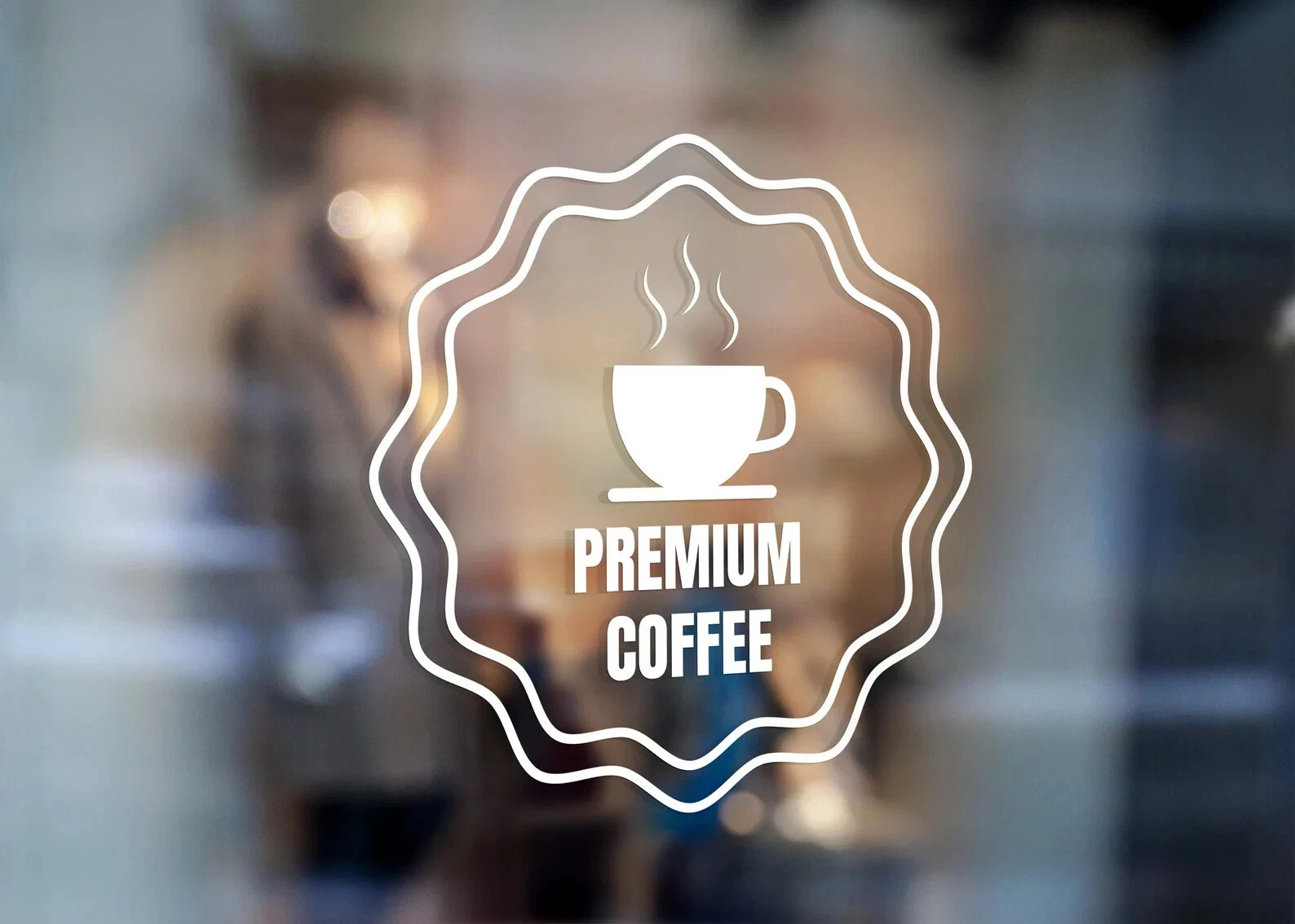 VΛ Custom Coffee Shop Window Decal Logo Sticker Business Sign Peel & Stick
